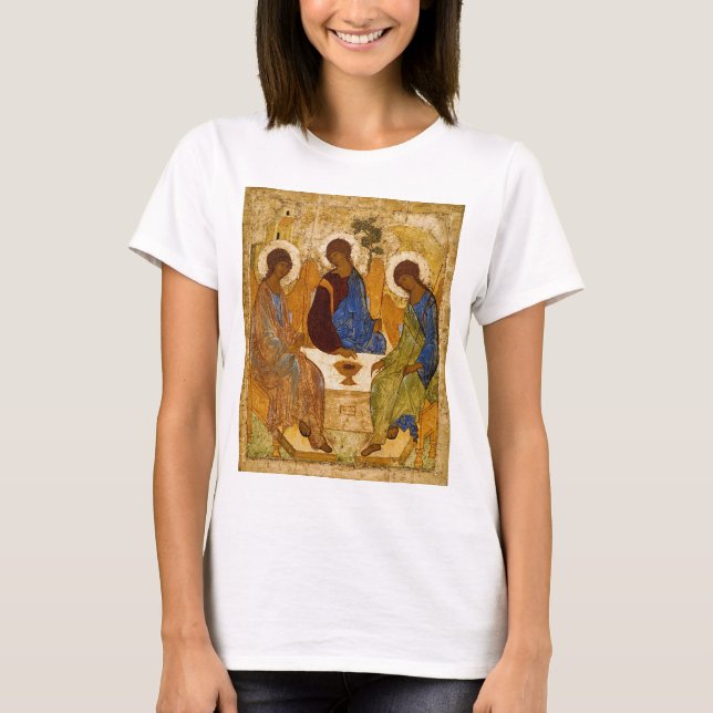 Holy Trinity Icon Rublev Religious art T-Shirt (Front)
