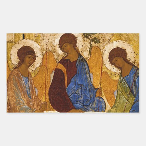 Holy Trinity Rublev Byzantine icon Rectangular Sticker