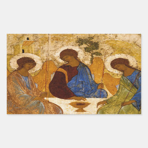 Holy Trinity Rublev Byzantine icon Rectangular Sticker