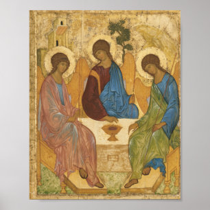 Holy Trinity Russian Orthodox Icon - Three Angels Poster