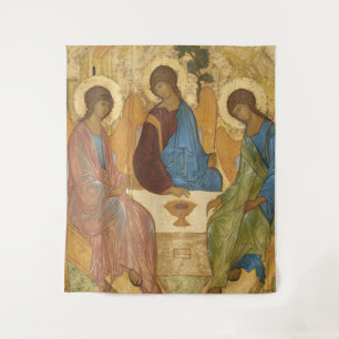 Holy Trinity Russian Orthodox Icon - Three Angels Tapestry