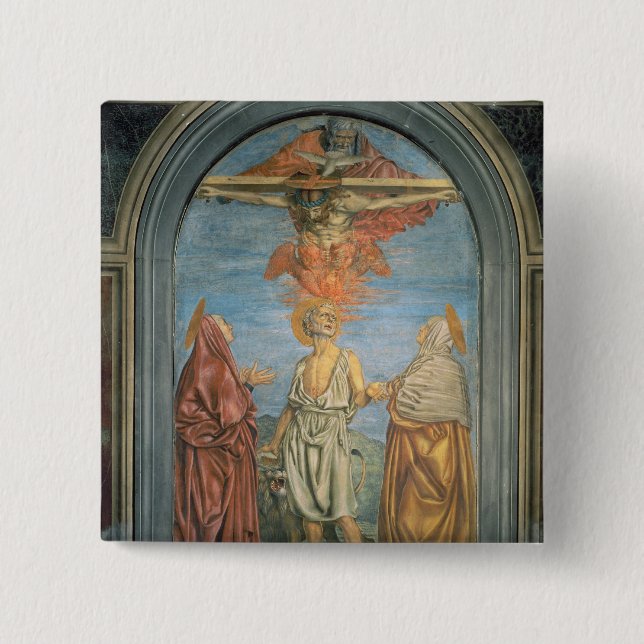 Holy Trinity with St. Jerome (fresco) Button (Front)