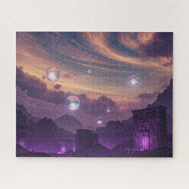 Holy Unknown Mysterious Bubbles Floating Over City Jigsaw Puzzle (Horizontal)