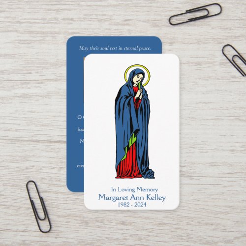 Holy Virgin Mary Catholic Prayer Card