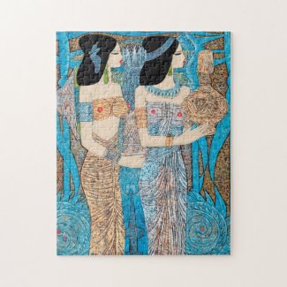 Holy Water Chen Yongle oriental ladies vibrant Jigsaw Puzzle