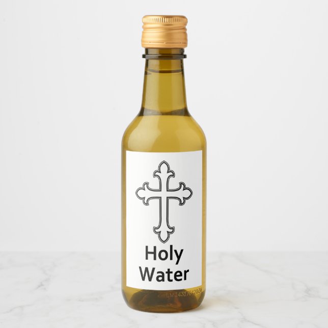 Holy Water Cross Wine Label (Front)