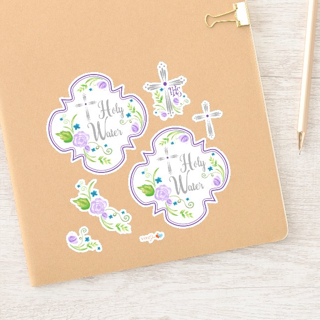Holy Water Stickers Purple Roses (Notebook)