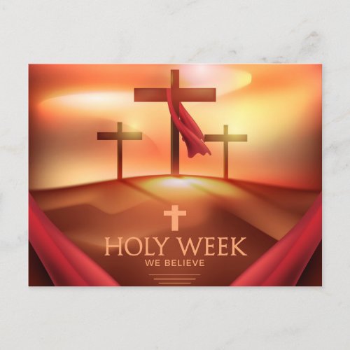 Holy Week Crucifix  Holiday Postcard
