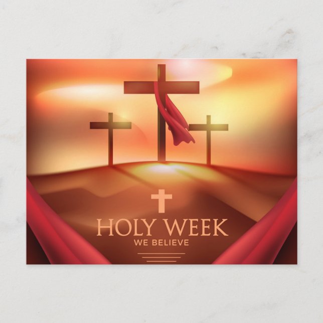 Holy Week Crucifix  Holiday Postcard (Front)