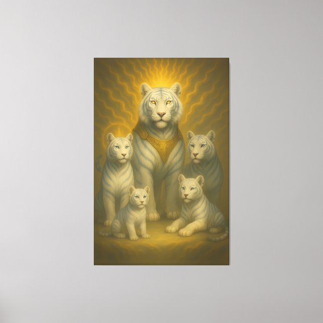 Holy White Tiger Emperor – Ascended Royal Family Canvas Print (Front)