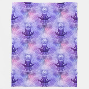 Holy Yoga Lotus Meditation - Seamless Pattern 2 Fleece Blanket
