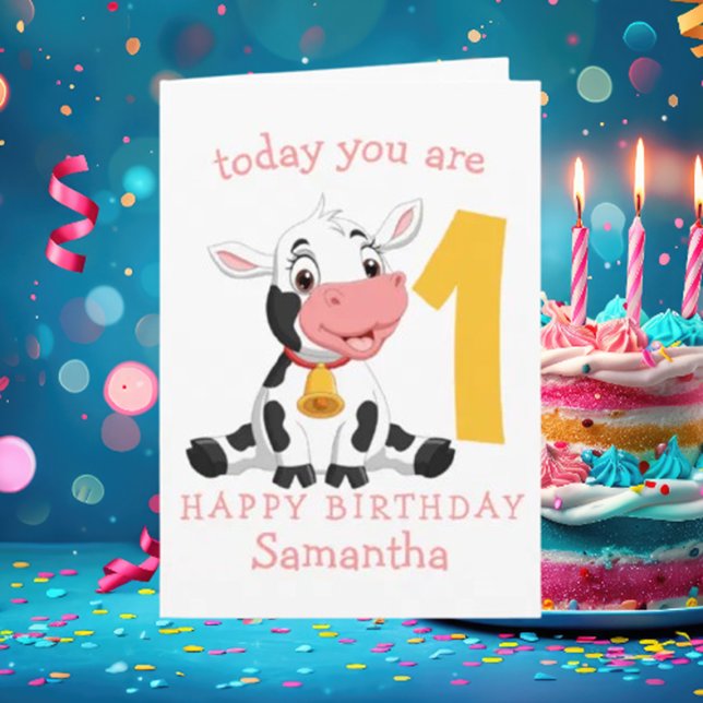 Holycow! It's a Cute Cow's 1st Birthday!  Card (cutest birthday card, everything is coming together for this special day.)