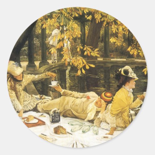 Holyday the Picnic by James Tissot Victorian Art Classic Round Sticker