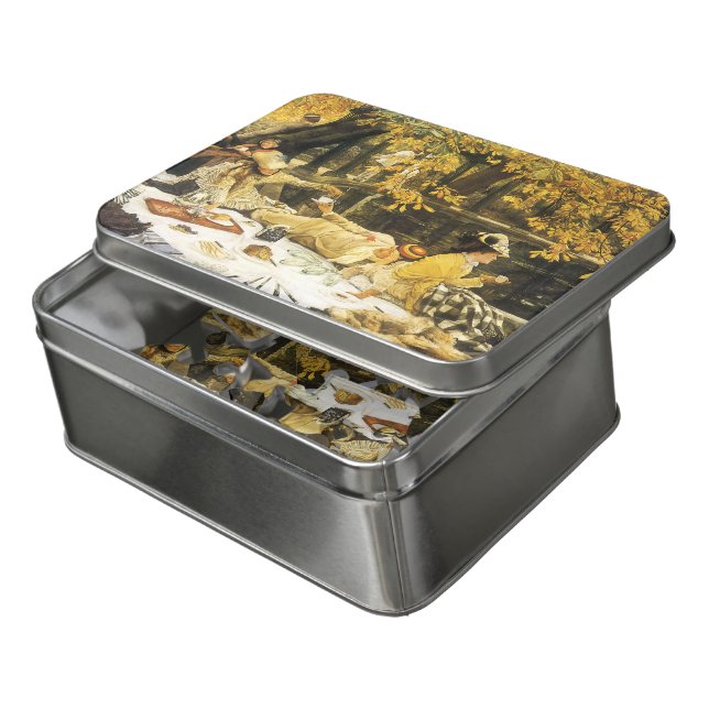 Holyday, the Picnic by James Tissot, Victorian Art Jigsaw Puzzle (Lid Open)