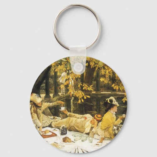 Holyday the Picnic by James Tissot Victorian Art Keychain