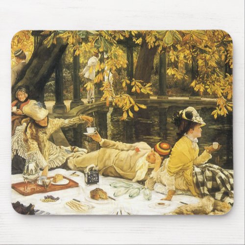 Holyday the Picnic by James Tissot Victorian Art Mouse Pad