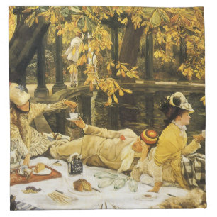 Holyday, the Picnic by James Tissot, Victorian Art Napkin