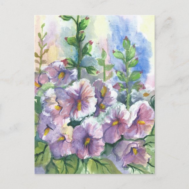 Holyhocks Postcard (Front)