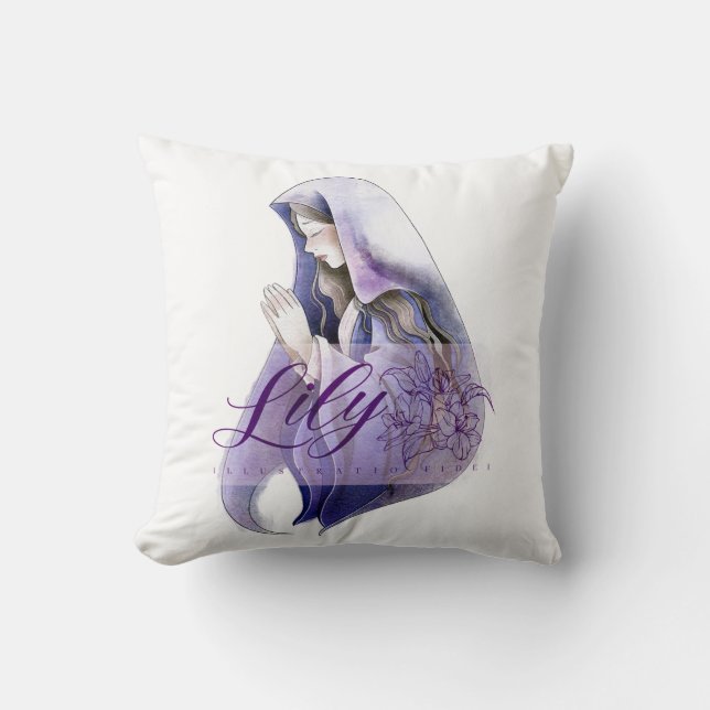 Holymary  throw pillow (Front)