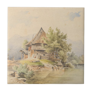 Holzhütte am See – Carl Lafite Ceramic Tile