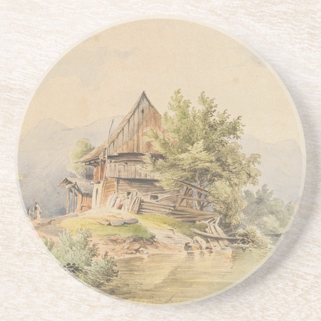 Holzhütte am See – Carl Lafite Coaster (Front)