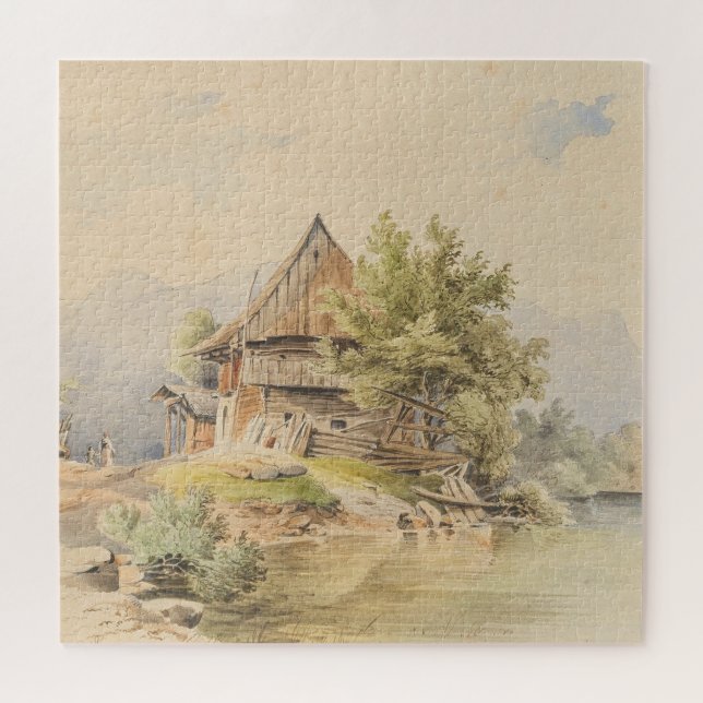 Holzhütte am See – Carl Lafite Jigsaw Puzzle (Horizontal)