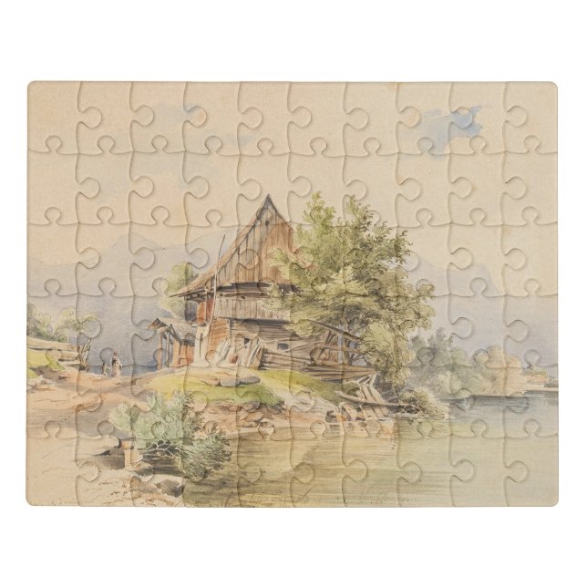 Holzhütte am See – Carl Lafite Jigsaw Puzzle (Puzzle Horizontal)
