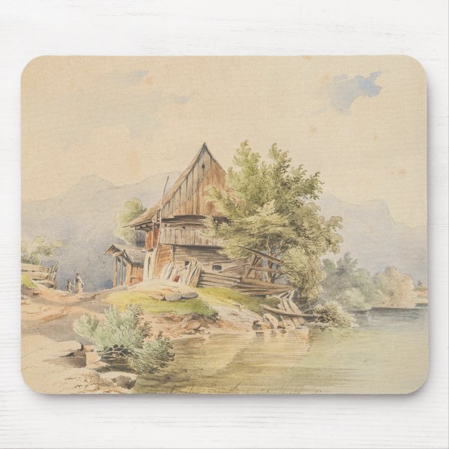 Holzhütte am See – Carl Lafite Mouse Pad (Front)