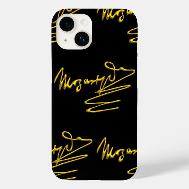 HOMAGE TO MOZART 3D Gold Signature Composer Black  Case-Mate iPhone Case (Back)