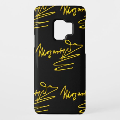 HOMAGE TO MOZART 3D Gold Signature Composer Black  Case_Mate Samsung Galaxy S9 Case