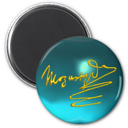 HOMAGE TO MOZARTblue aquamarine turquase Magnet