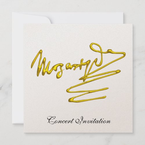 HOMAGE TO MOZART CHAMPAGNE METALLIC CONCERT INVITATION