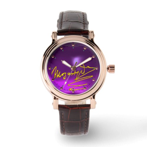 HOMAGE TO MOZART Composer 3D Gold Signature Purple Watch
