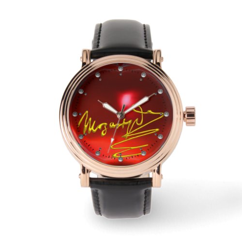 HOMAGE TO MOZART Composer 3D Gold Signature Red Watch