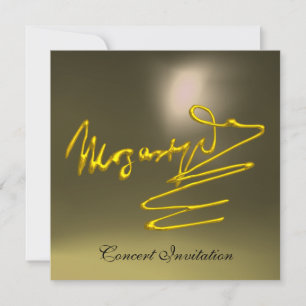 HOMAGE TO MOZART, GOLD GREY CONCERT INVITATION