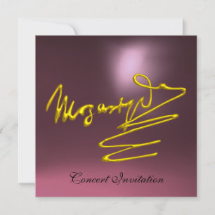 HOMAGE TO MOZART, GOLD PINK PURPLE CONCERT INVITATION