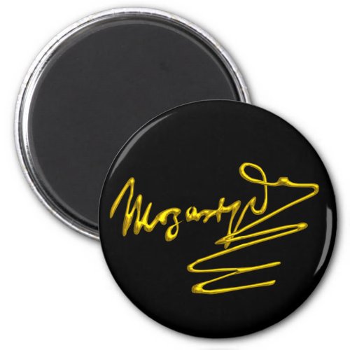 HOMAGE TO MOZART Gold Signature Of Composer Black Magnet