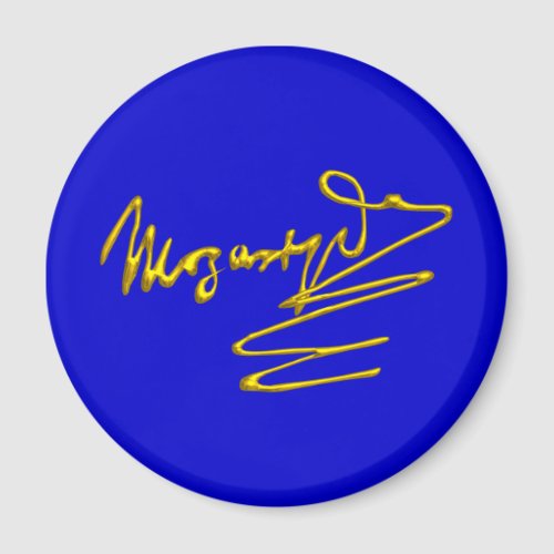 HOMAGE TO MOZART Gold Signature Of Composer Blue Magnet