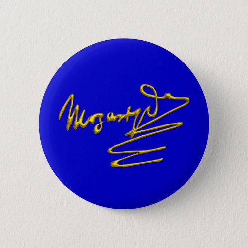 HOMAGE TO MOZART Gold Signature Of Composer Blue Pinback Button