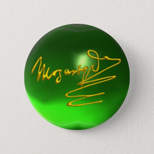 HOMAGE TO MOZART Gold Signature of Composer Green Button