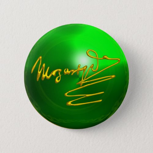 HOMAGE TO MOZART Gold Signature of Composer Green Button