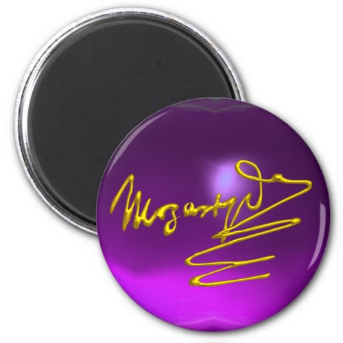 HOMAGE TO MOZART Gold Signature Of Composer Purple Magnet