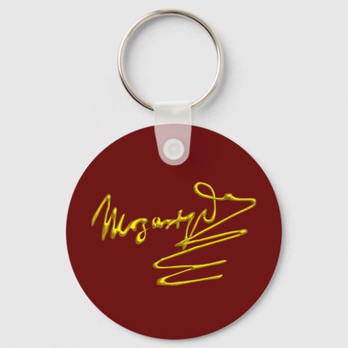 HOMAGE TO MOZART Gold Signature Of Composer Red Keychain