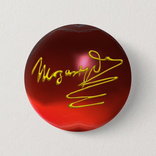 HOMAGE TO MOZART, red ruby Pinback Button (Front)