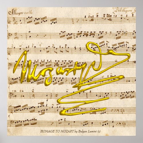 HOMAGE TO MOZART SignatureMusic Sheet for piano Poster