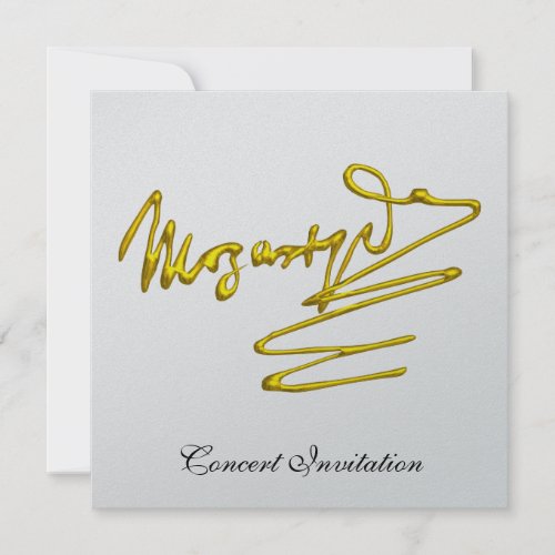 HOMAGE TO MOZART SILVER METALLIC CONCERT INVITATION