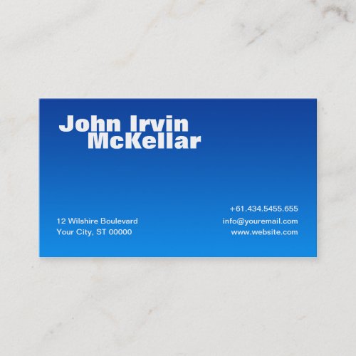 Hombre Blue Gradient Business Card