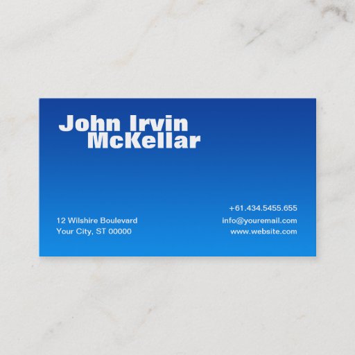 Customizable Hombre Blue Gradient Business Card