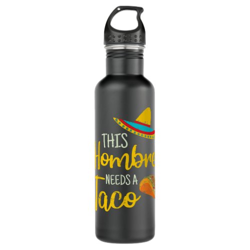 Hombre Taco Tuesday Mexican Cinco de Mayo Stainless Steel Water Bottle