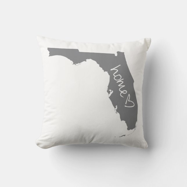 Home <3 Florida Throw Pillow (Front)